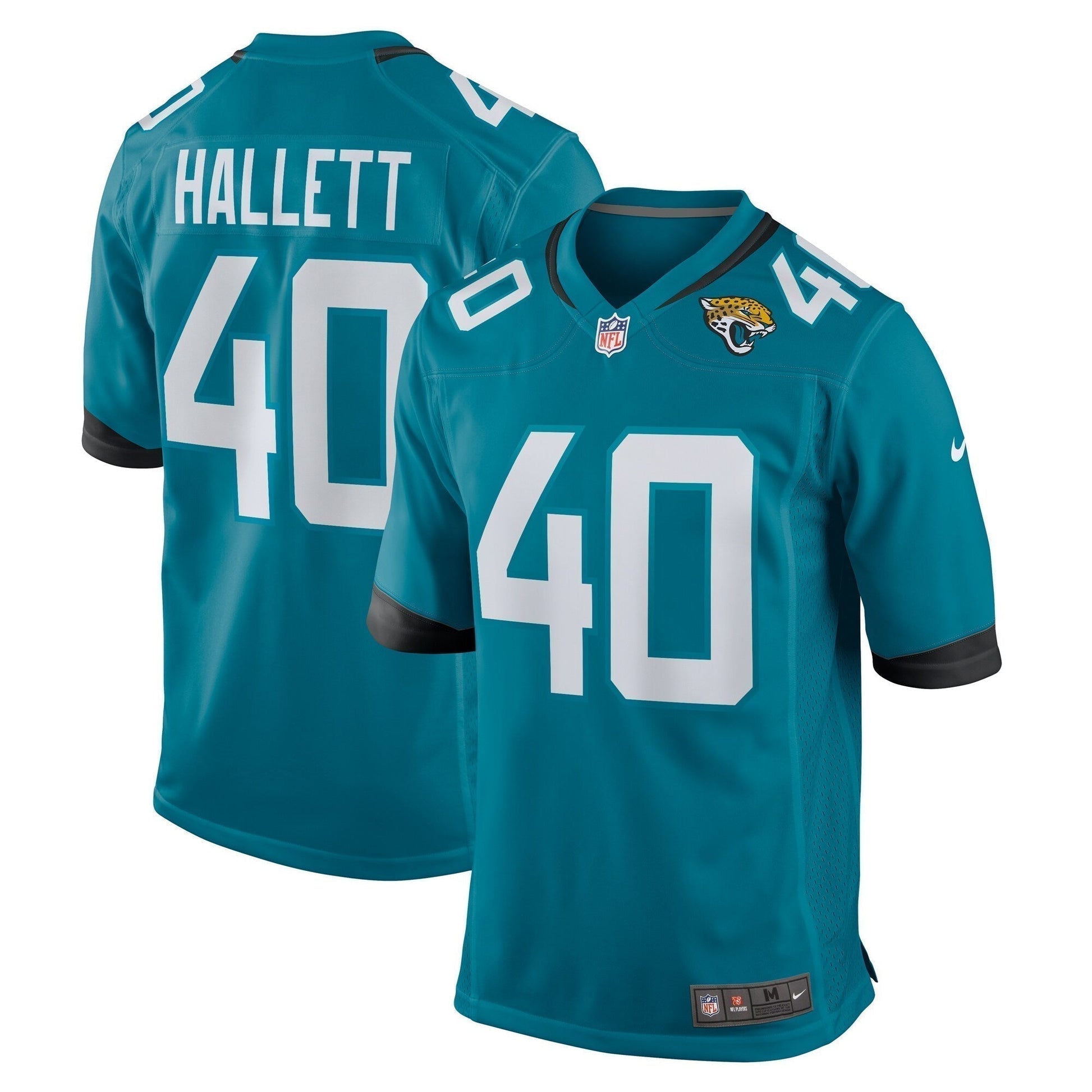 Erick Hallett Jacksonville Jaguars Game Jersey - Teal football jersey product view 1