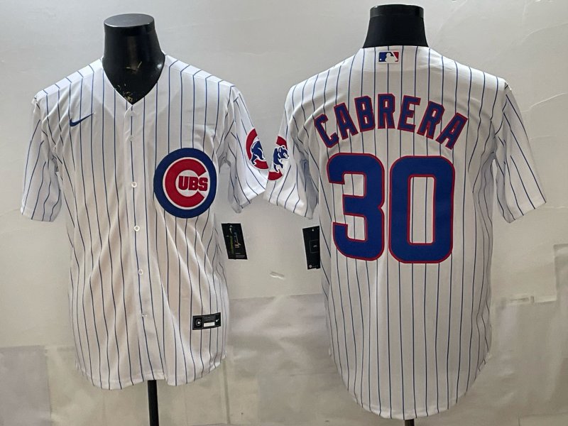 Men's Chicago Cubs Alexei Cabrera #30 White Home Limited Player Jersey baseball jersey product view 1