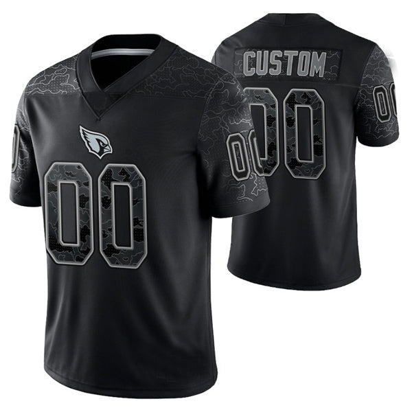 Custom1 Arizona Cardinals ACTIVE PLAYER Black Reflective Limited Stitched Football Jersey1 football jersey product view 1
