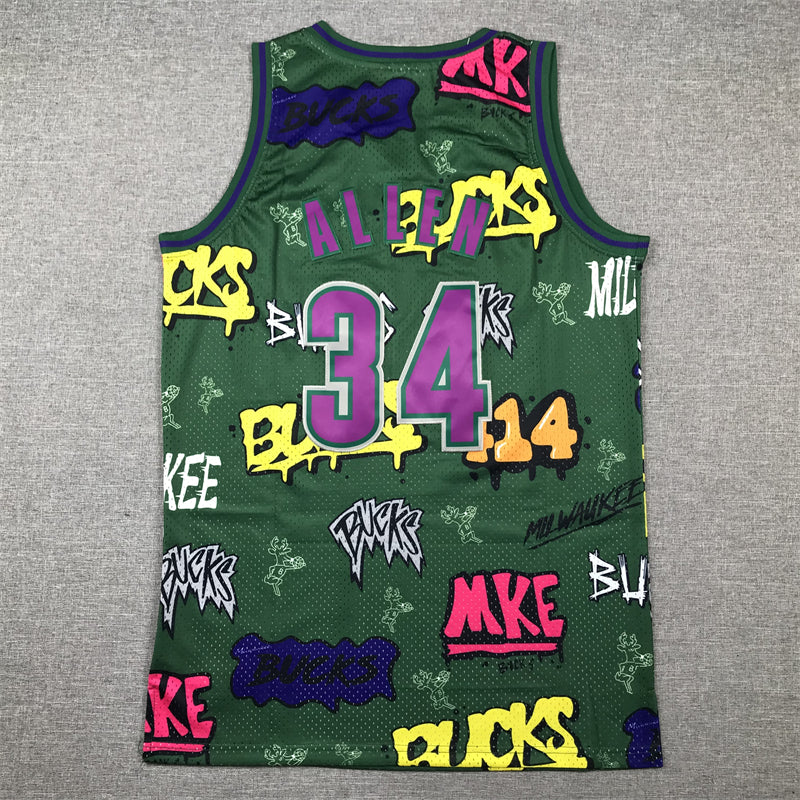 NLLEN, Graffiti model, Bucks No. 34 sports jersey product view 2