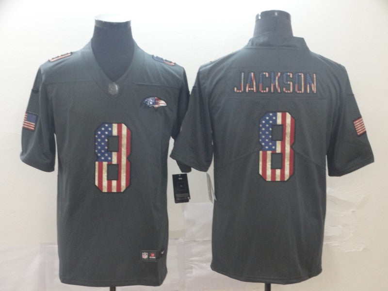 Men's Baltimore Ravens Lamar Jackson #8 Black Alternate Player Game Jersey1 football jersey product view 1