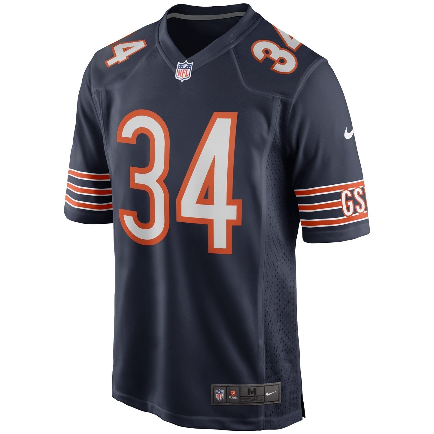 Walter Payton Chicago Bears Game Retired Jersey - Navy football jersey product view 2