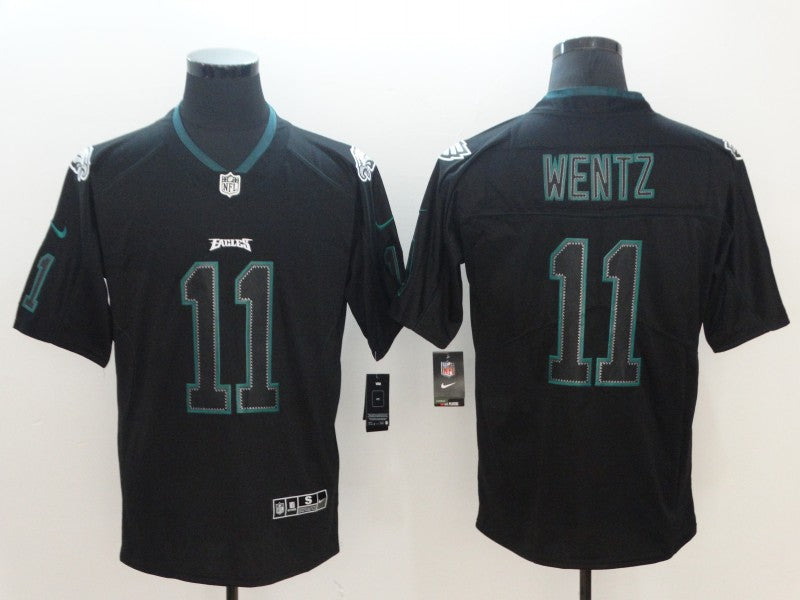 Men's Philadelphia Eagles #11 Carson Wentz Black Game Player Jersey1 football jersey product view 1