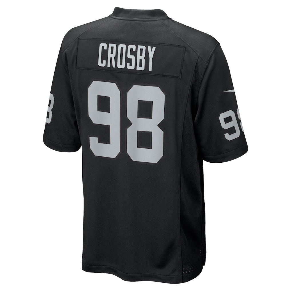 LV.Raiders #98 Maxx Crosby Black Game Jersey football jersey product view 1