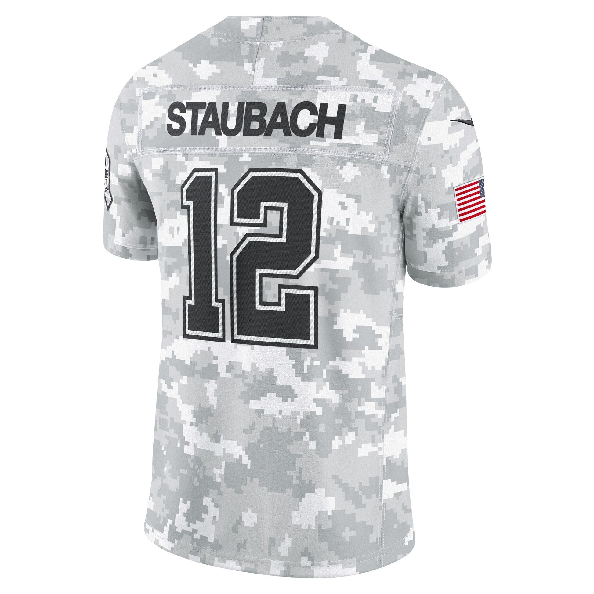 Roger Staubach Dallas Cowboys 2024 Salute to Service Retired Limited Jersey - Arctic Camo football jersey product view 3