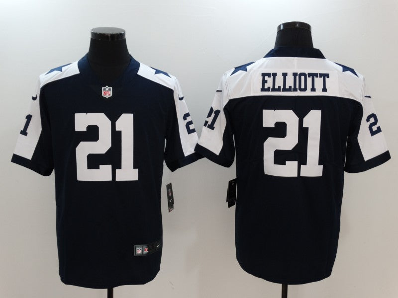 Men's Dallas Cowboys Ezekiel Elliott Jersey Navy football jersey product view 1