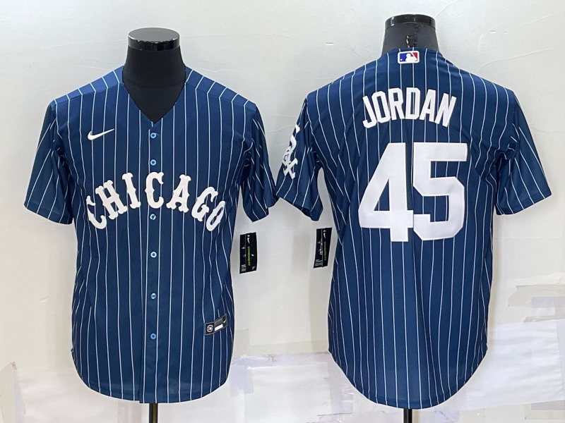 Men's Chicago White Sox Michael Jordan Blue Replica Baseball Jersey baseball jersey product view 1