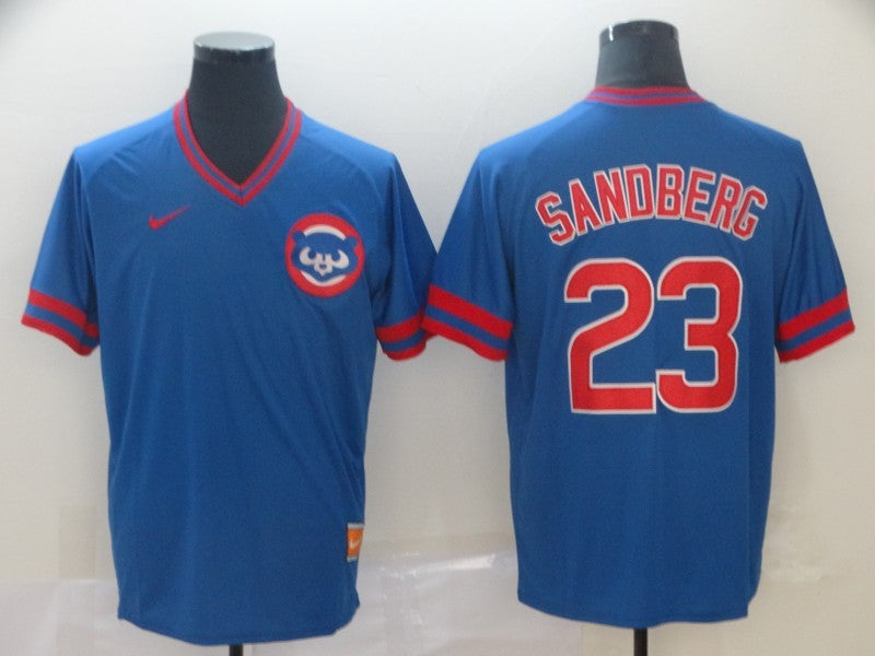Men's Chicago Cubs Ryne Sandberg Blue Stitched Jersey baseball jersey product view 1