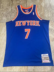Knicks No. 7 Anthony Blue MN basketball jersey product view 1