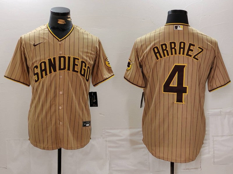 Men's San Diego Padres Luis Arraez Tan Limited Player Jersey baseball jersey product view 1