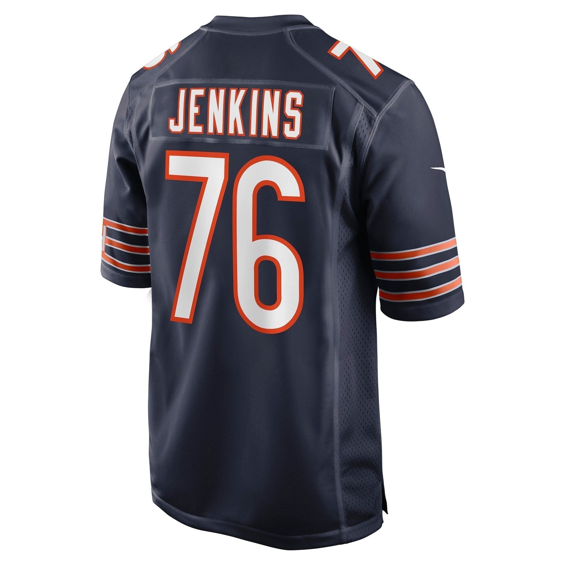 Teven Jenkins Chicago Bears Game Jersey - Navy football jersey product view 3