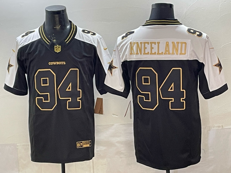Men's Dallas Cowboys Drake Kneeland #94 Black Player Jersey football jersey product view 1