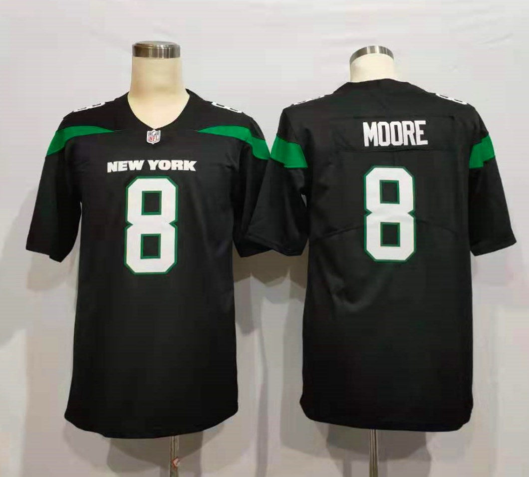 Men's New York Jets Elijah Moore Stealth Black Game Jersey football jersey product view 1