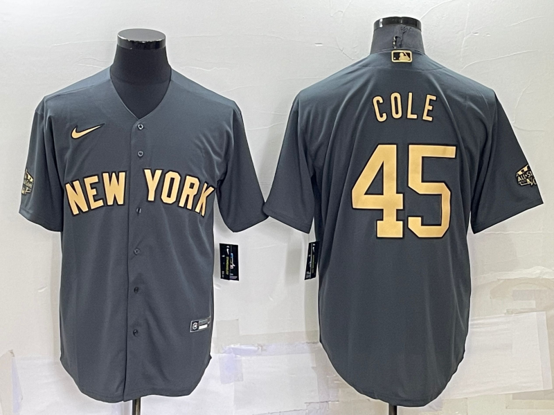 Men's New York Yankees Gerrit Cole #45 Gray Replica Player Jersey baseball jersey product view 1