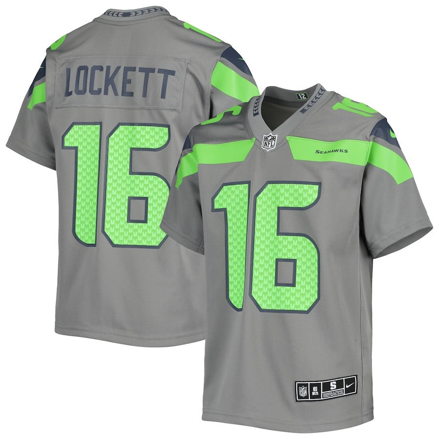 Custom Seattle Seahawks InvertedTeam Game Jersey - Gray football jersey product view 1