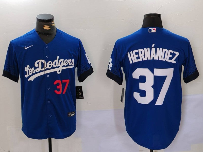 Men's Los Angeles Dodgers Teoscar Hernandez #37 Royal Player Jersey baseball jersey product view 1