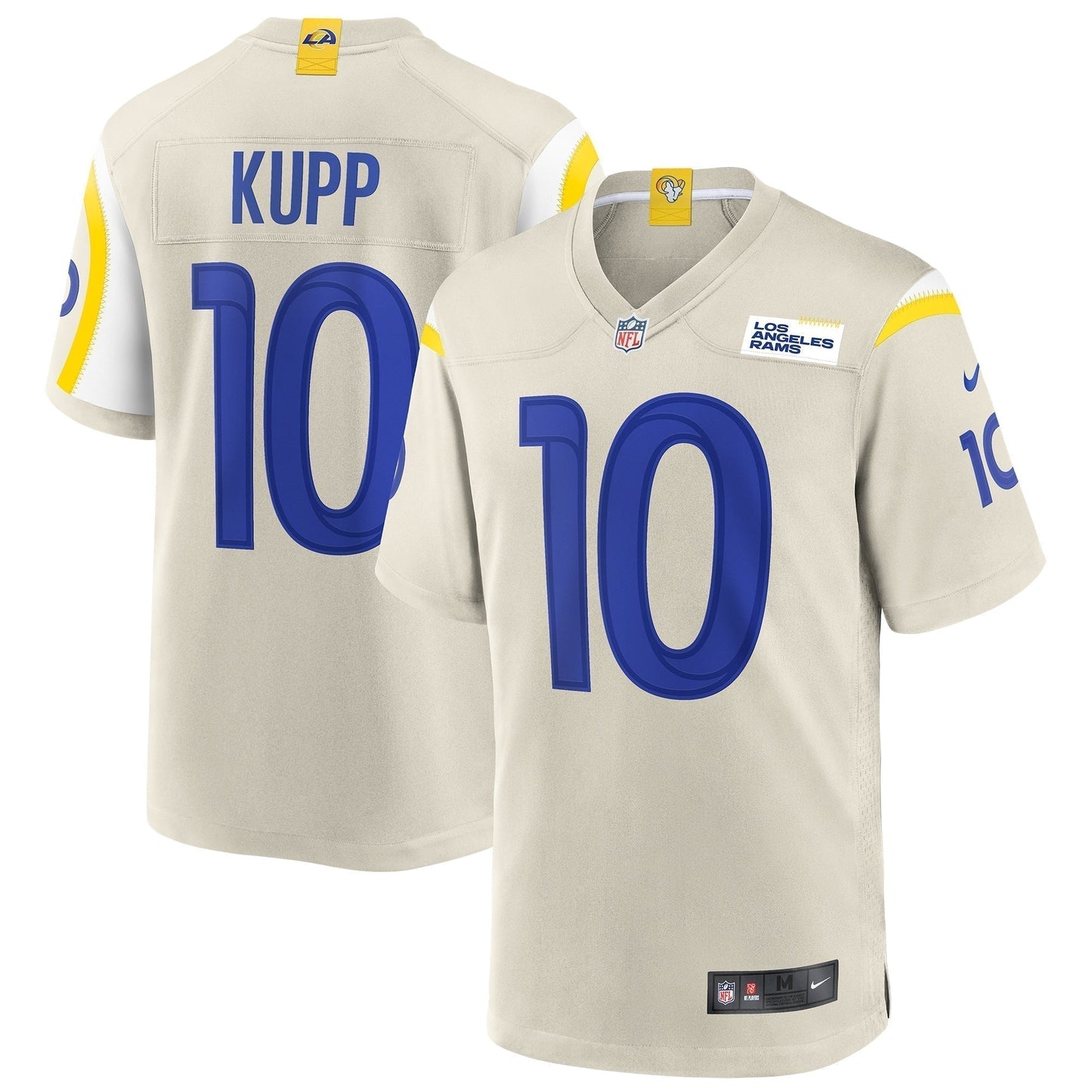 Cooper Kupp Los Angeles Rams Game Jersey - Bone football jersey product view 1