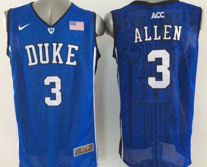 Men's Duke Blue Devils Grayson Allen Blue Player Game Jersey sports jersey product view 1