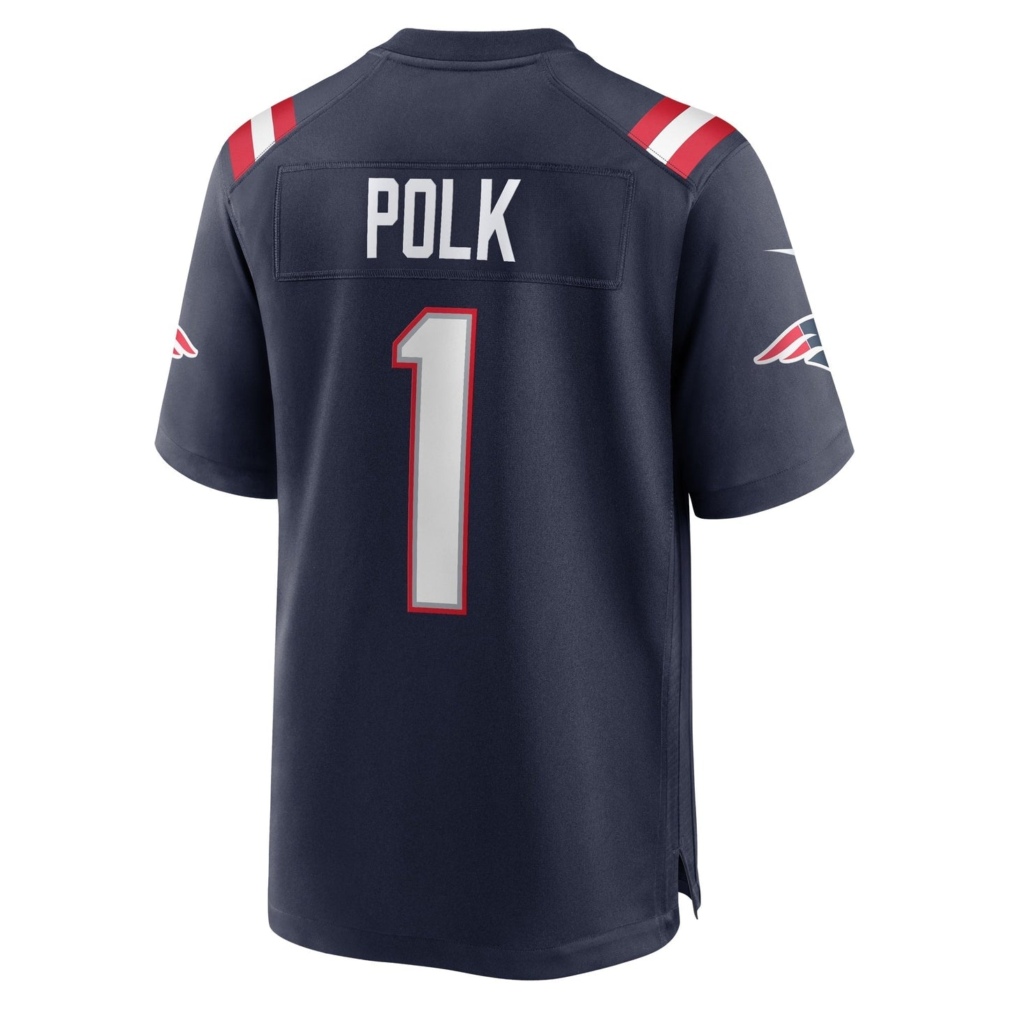 Ja'Lynn Polk New England Patriots Team Game Jersey - Navy football jersey product view 3