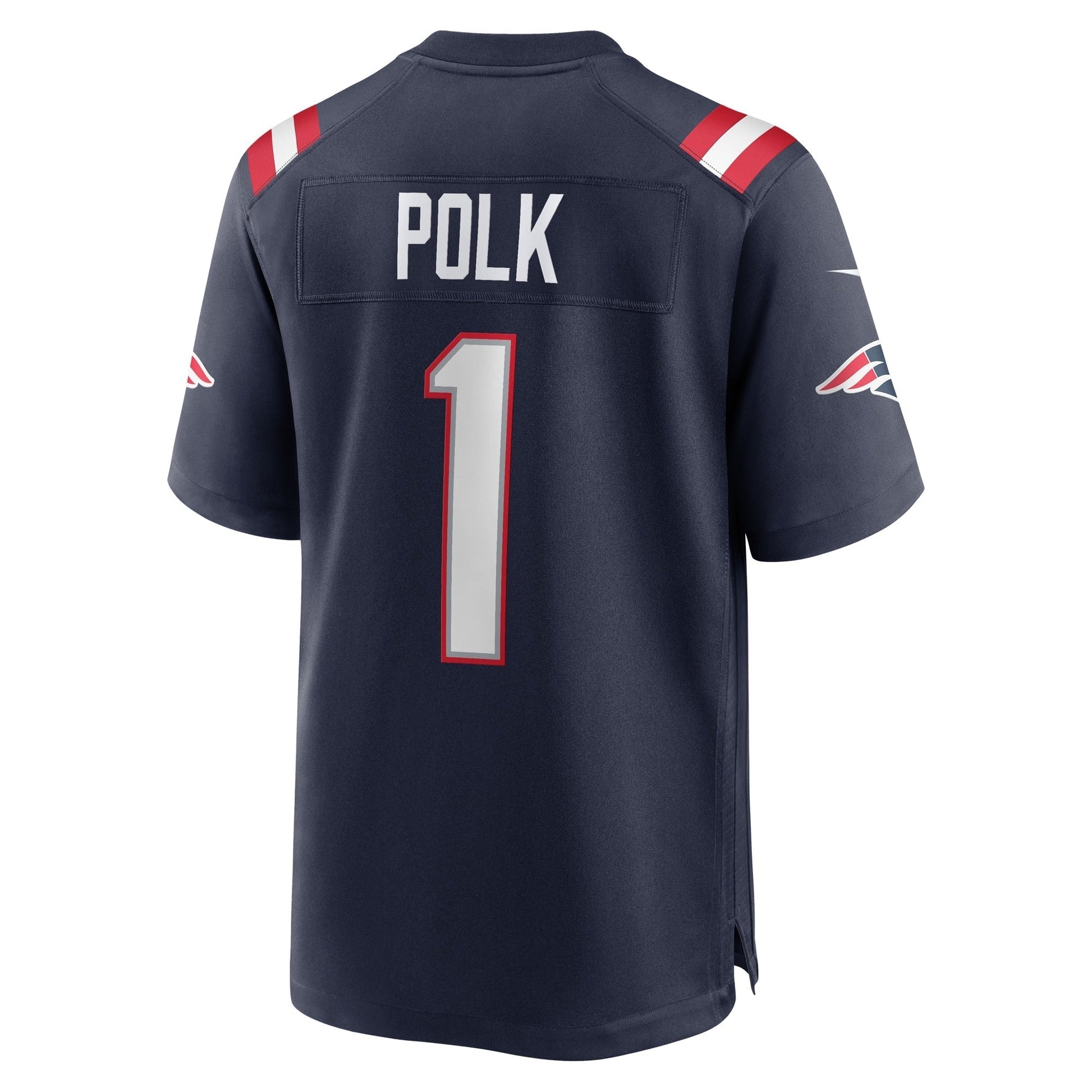 Ja'Lynn Polk New England Patriots Team Game Jersey - Navy football jersey product view 3