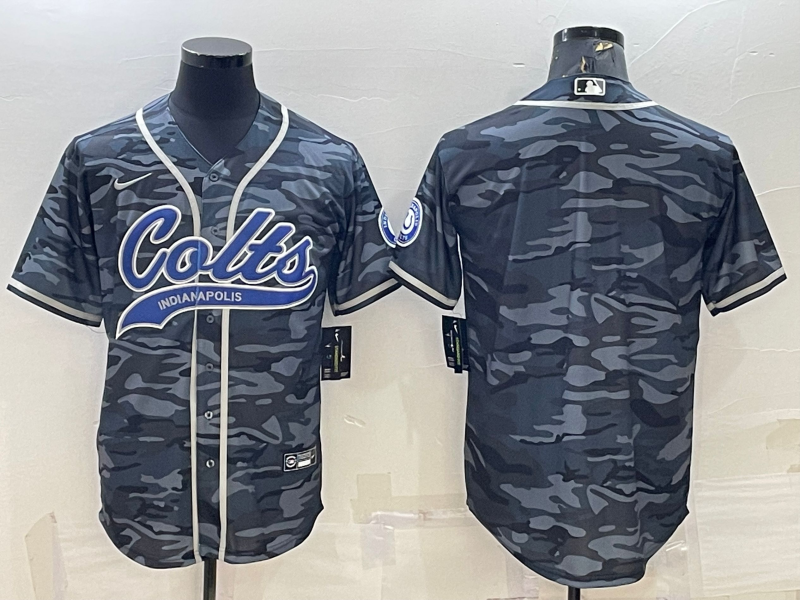 Men's Indianapolis Colts Grey Camouflage Blank Jersey1 football jersey product view 1