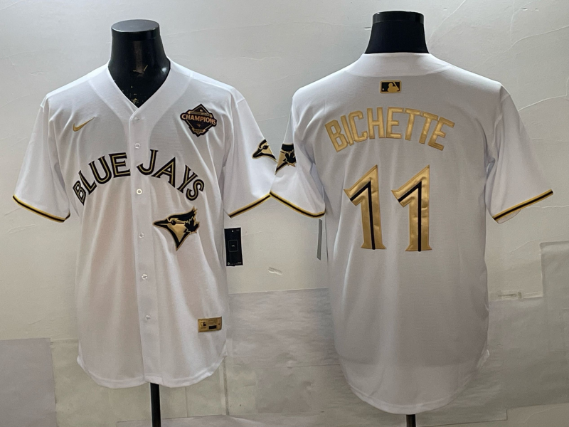 Men's Toronto Blue Jays Bo Bichette White Player Jersey baseball jersey product view 1