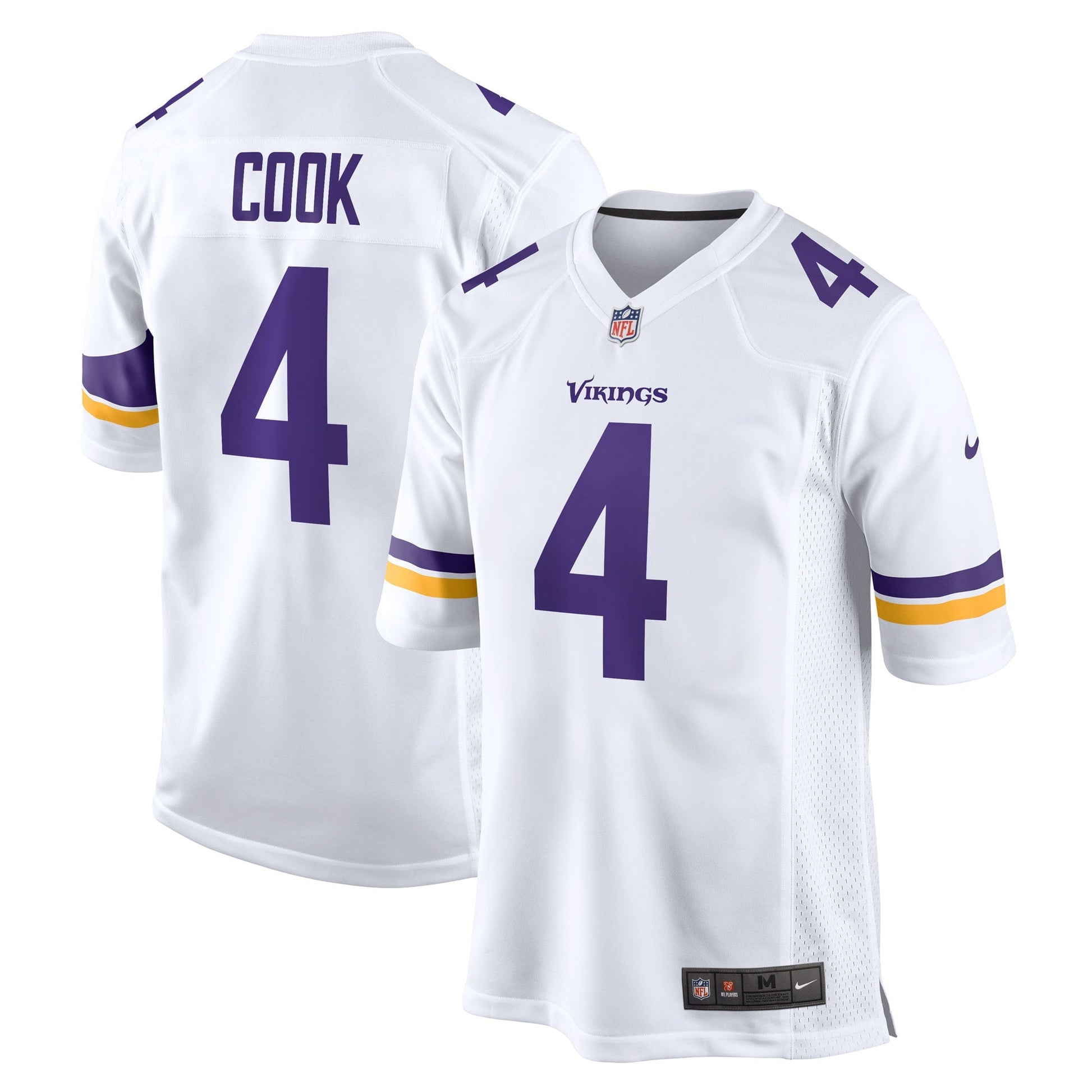 Dalvin Cook Minnesota Vikings Game Jersey - White football jersey product view 1
