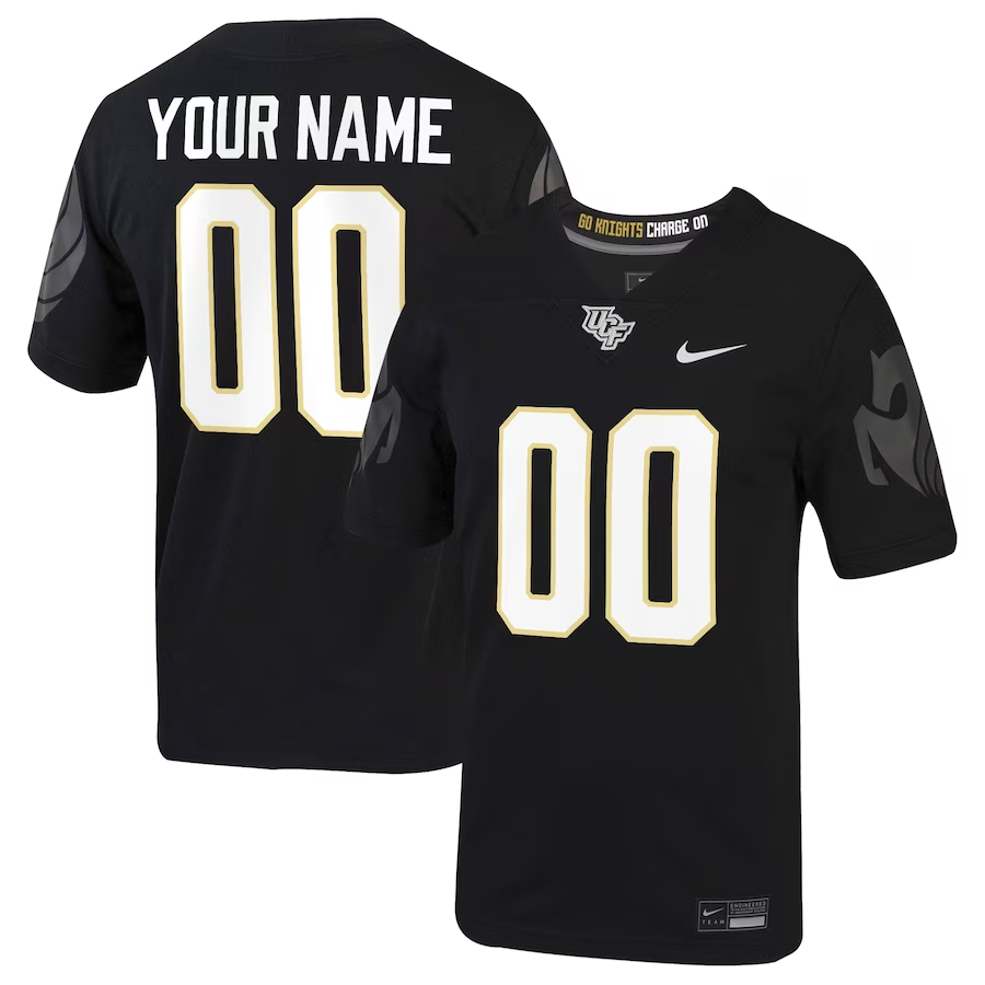 Men's UCF Knights #00 Black Football Custom Game Jersey football jersey product view 1