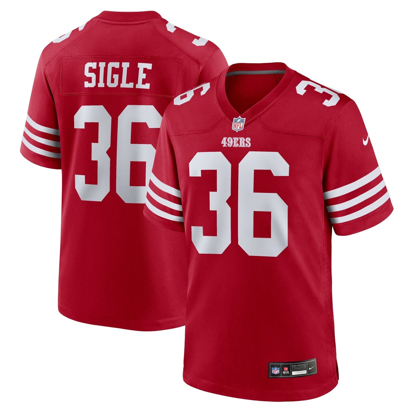San Francisco 49ers Marques Sigle Scarlet Team Game Jersey football jersey product view 1