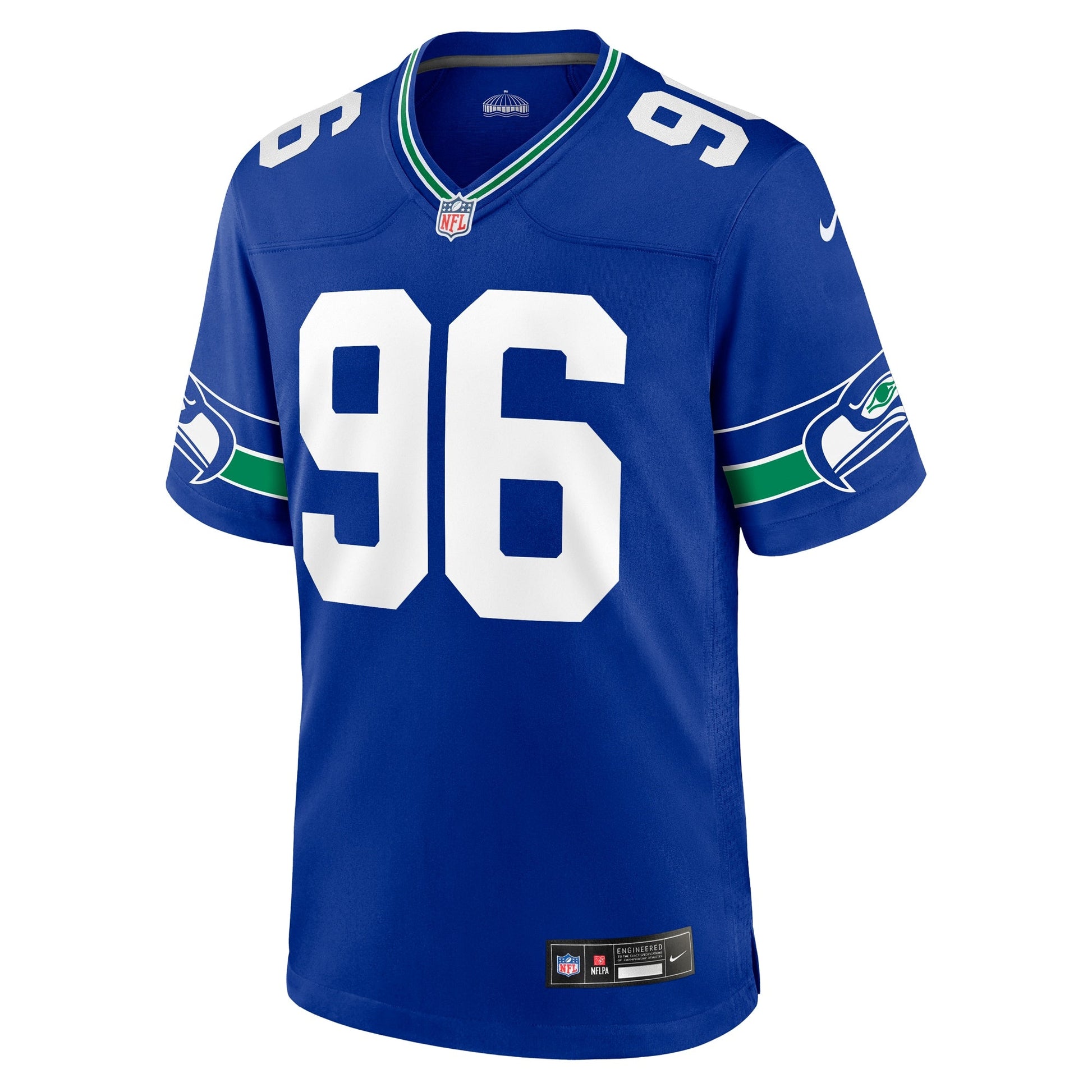 Cortez Kennedy Seattle Seahawks Throwback Retired Game Jersey - Royal football jersey product view 2