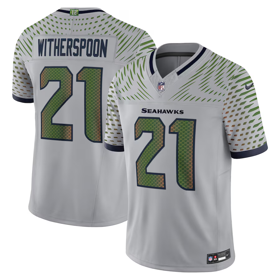 Men's Seattle Seahawks Devon Witherspoon Wolf Gray 2025 Rivalries Collection Limited Jersey football jersey product view 1