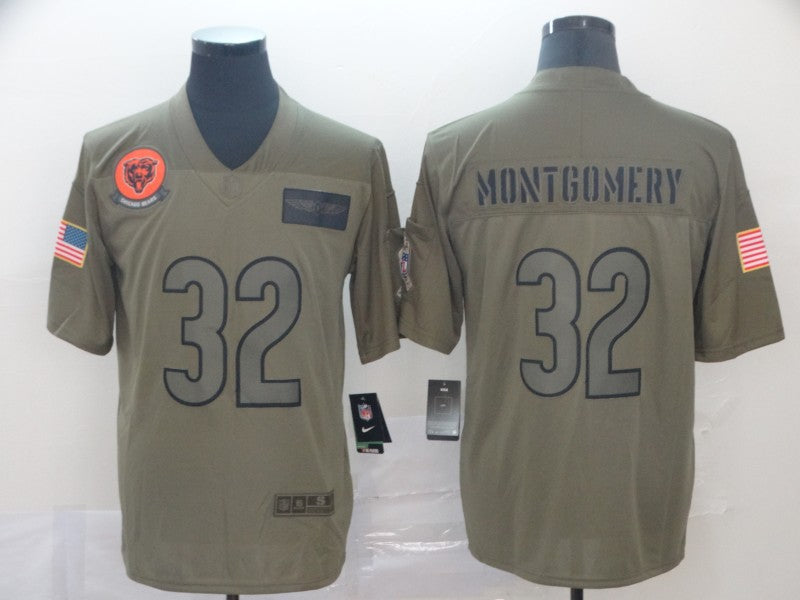 Men's Chicago Bears David Montgomery #32 Brown Game Jersey1 football jersey product view 1