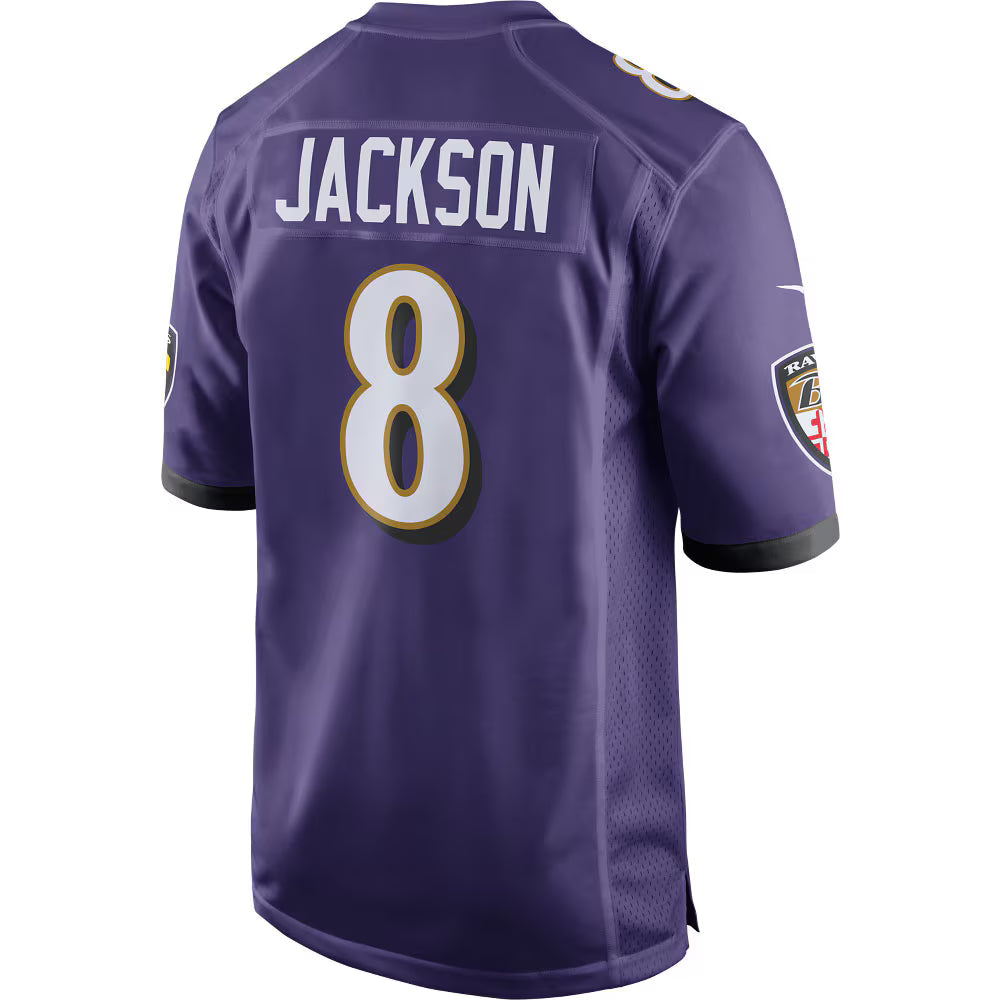 Baltimore Ravens Lamar Jackson Purple Game Player Jersey football jersey product view 3