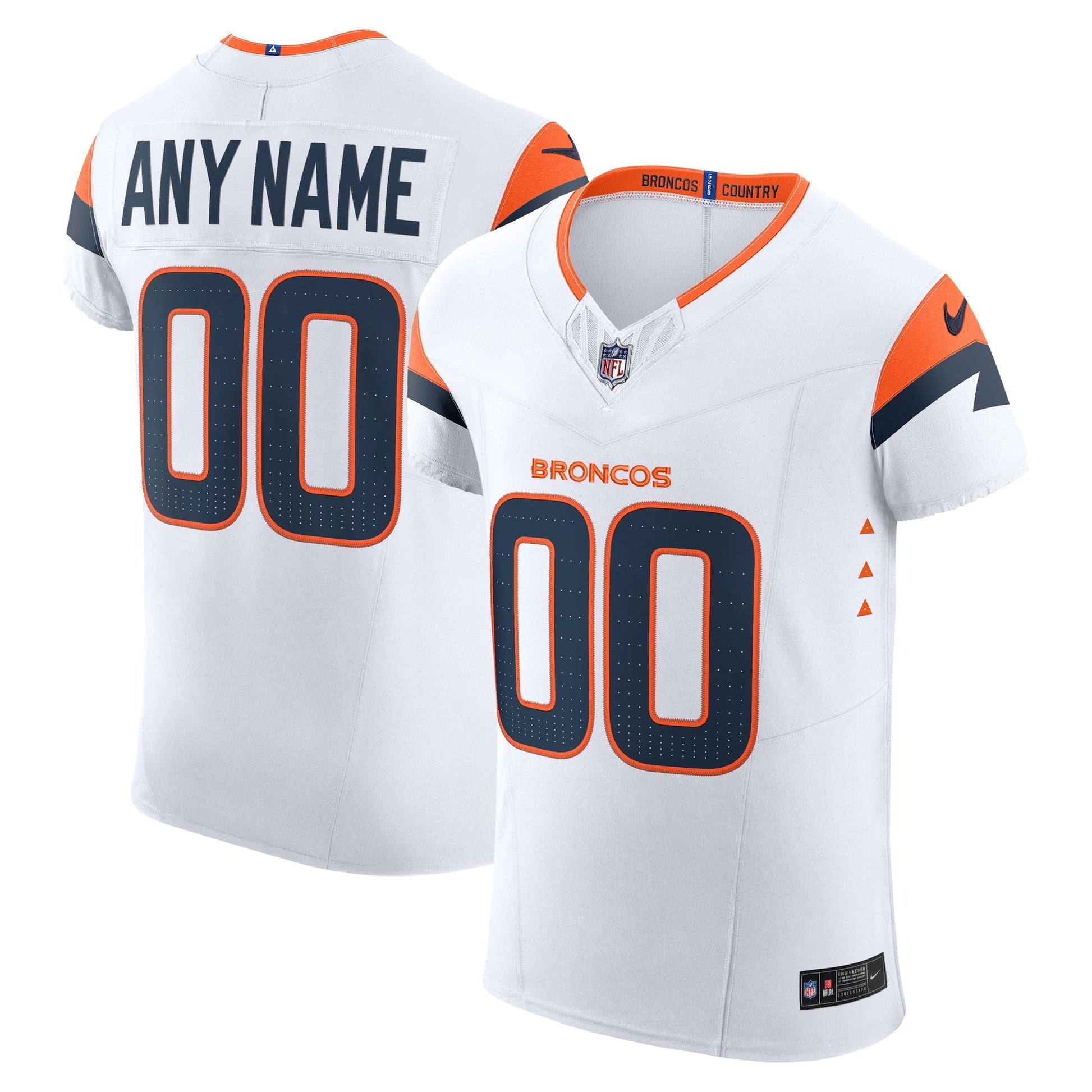 Denver Broncos White Vapor F.U.S.E. Elite Custom Jersey football jersey product view 1