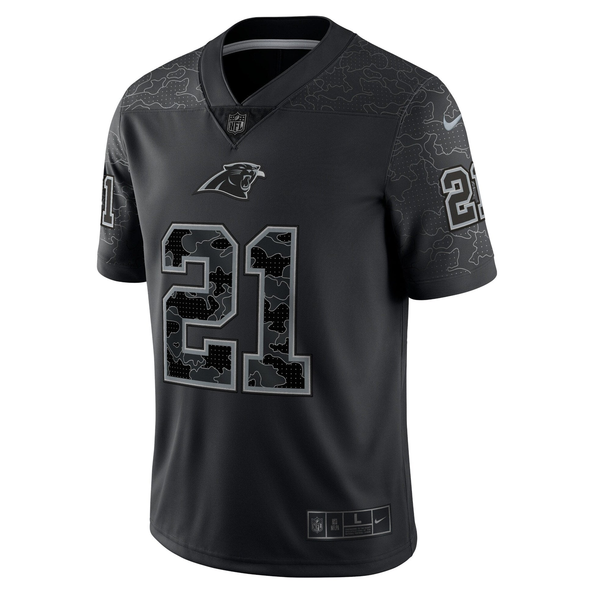 Jeremy Chinn Carolina Panthers RFLCTV Limited Jersey - Black football jersey product view 3