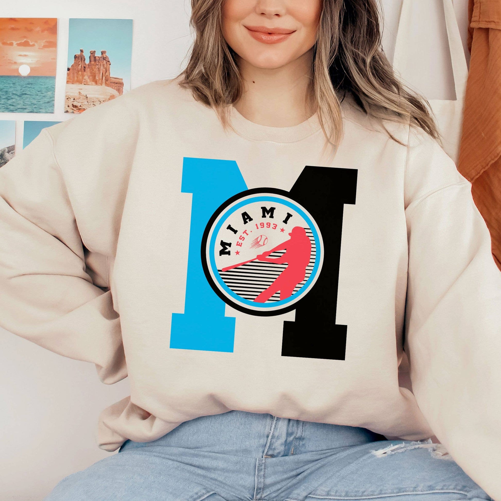 Miami Marlins Game Day Crewneck Sweatshirt Unisex T-shirt, Sweatshirt, Hoodie, Long Sleeve Tee - T-Shirt, Sweatshirt, Hoodie