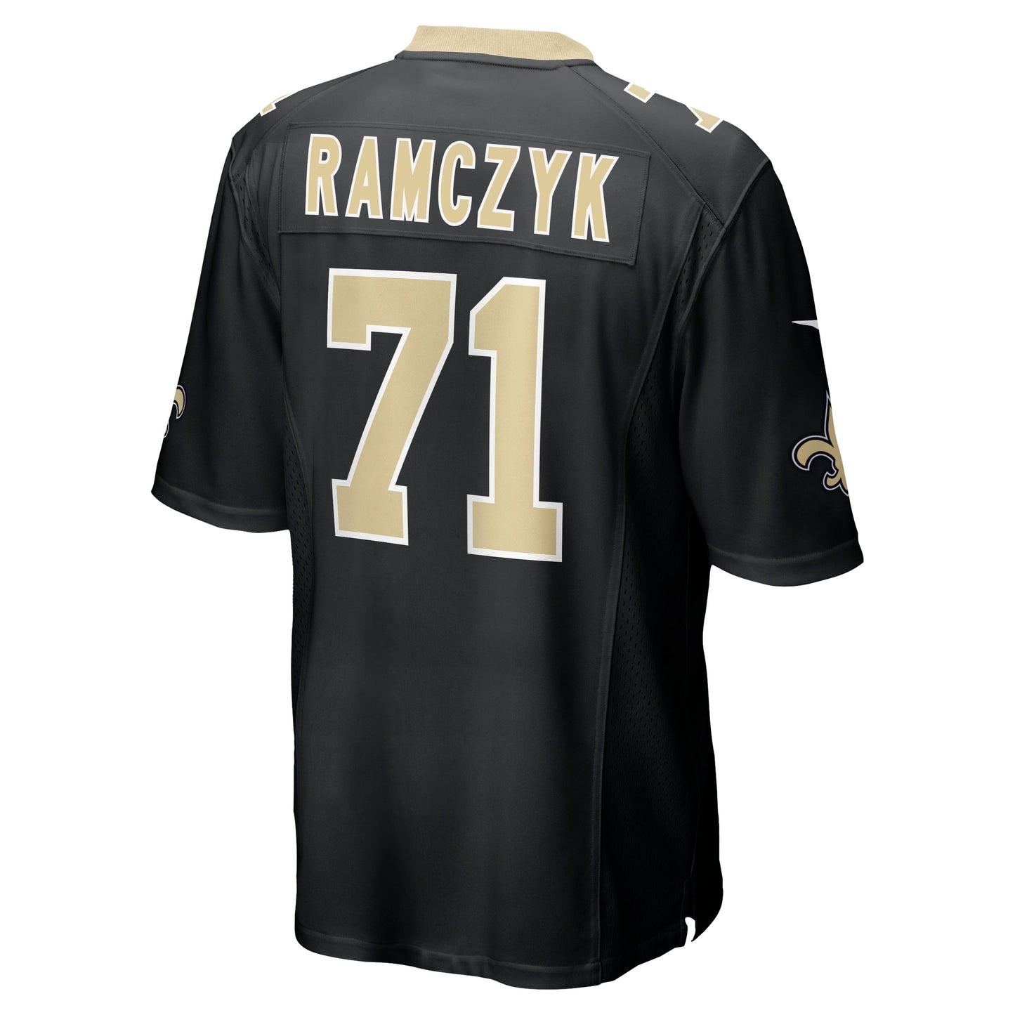 Ryan Ramczyk New Orleans Saints Game Jersey - Black football jersey product view 3