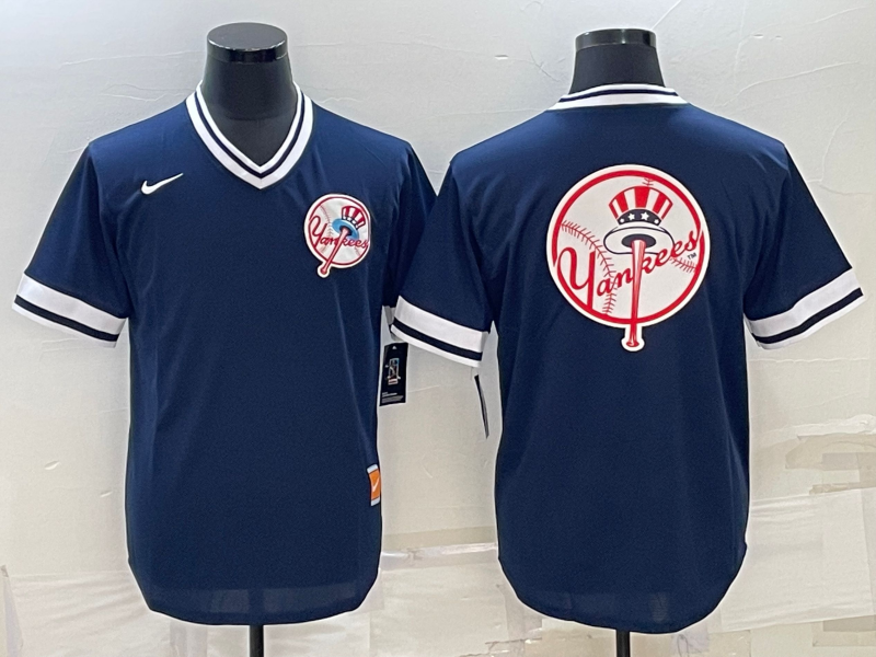 Men's New York Yankees Navy Cooperstown Collection Team Jersey baseball jersey product view 1
