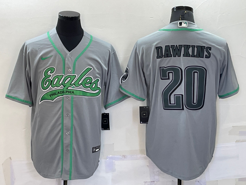 Men's Philadelphia Eagles Brian Dawkins Gray Game Jersey Joint Edition football jersey product view 1