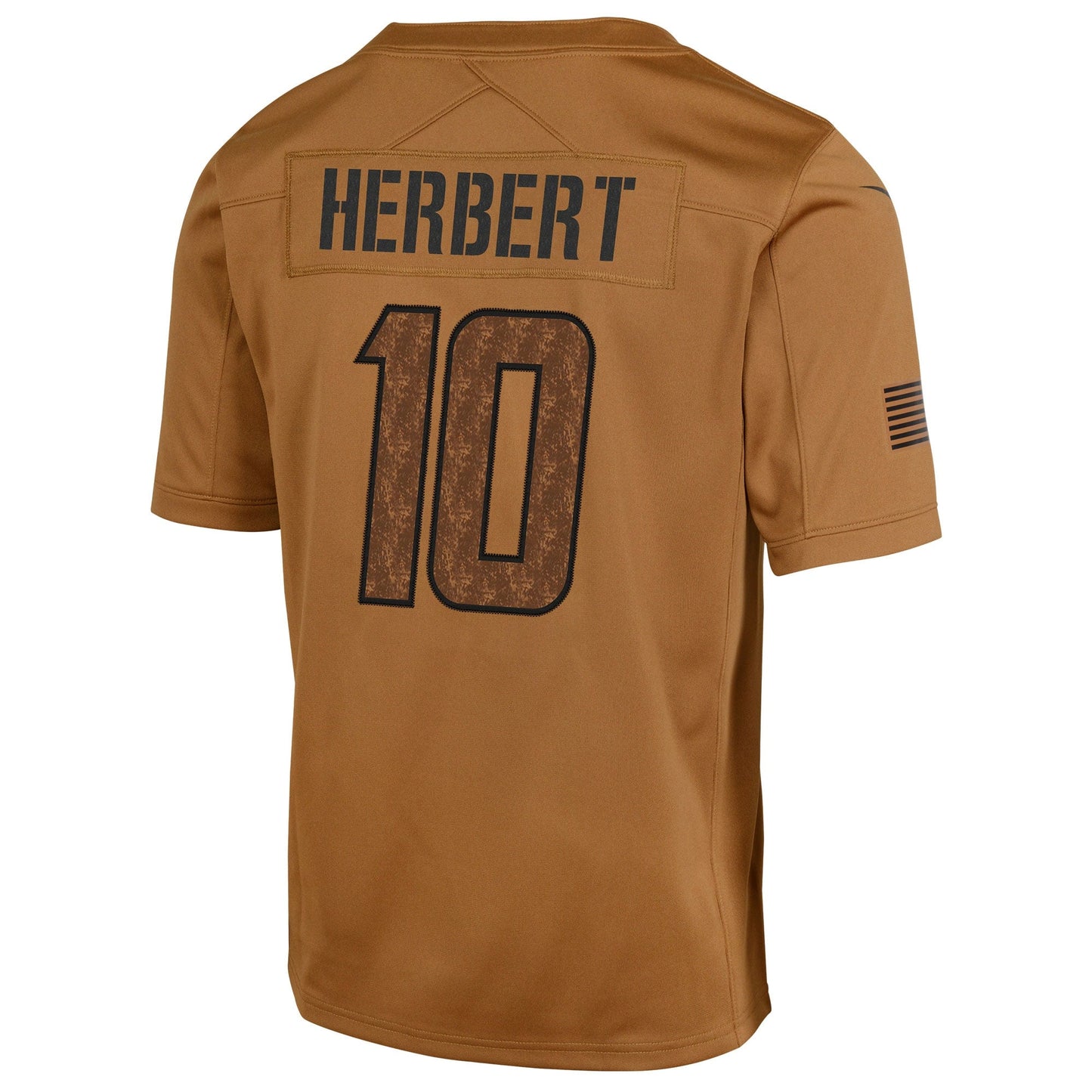 Justin Herbert Los Angeles Chargers Salute To Service Limited Jersey - Brown football jersey product view 3