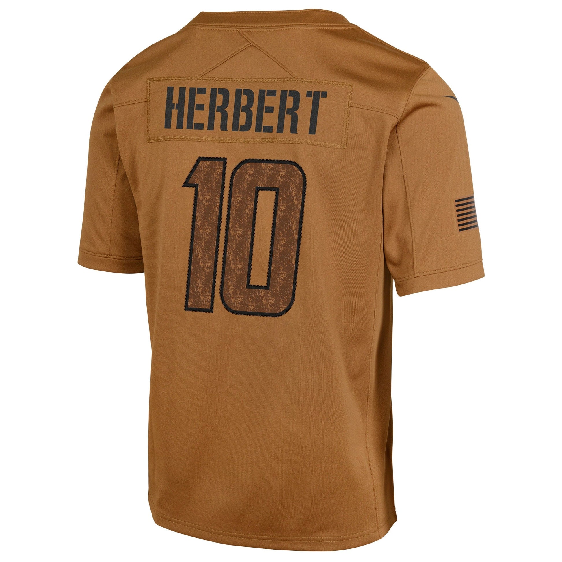 Justin Herbert Los Angeles Chargers Salute To Service Limited Jersey - Brown football jersey product view 3