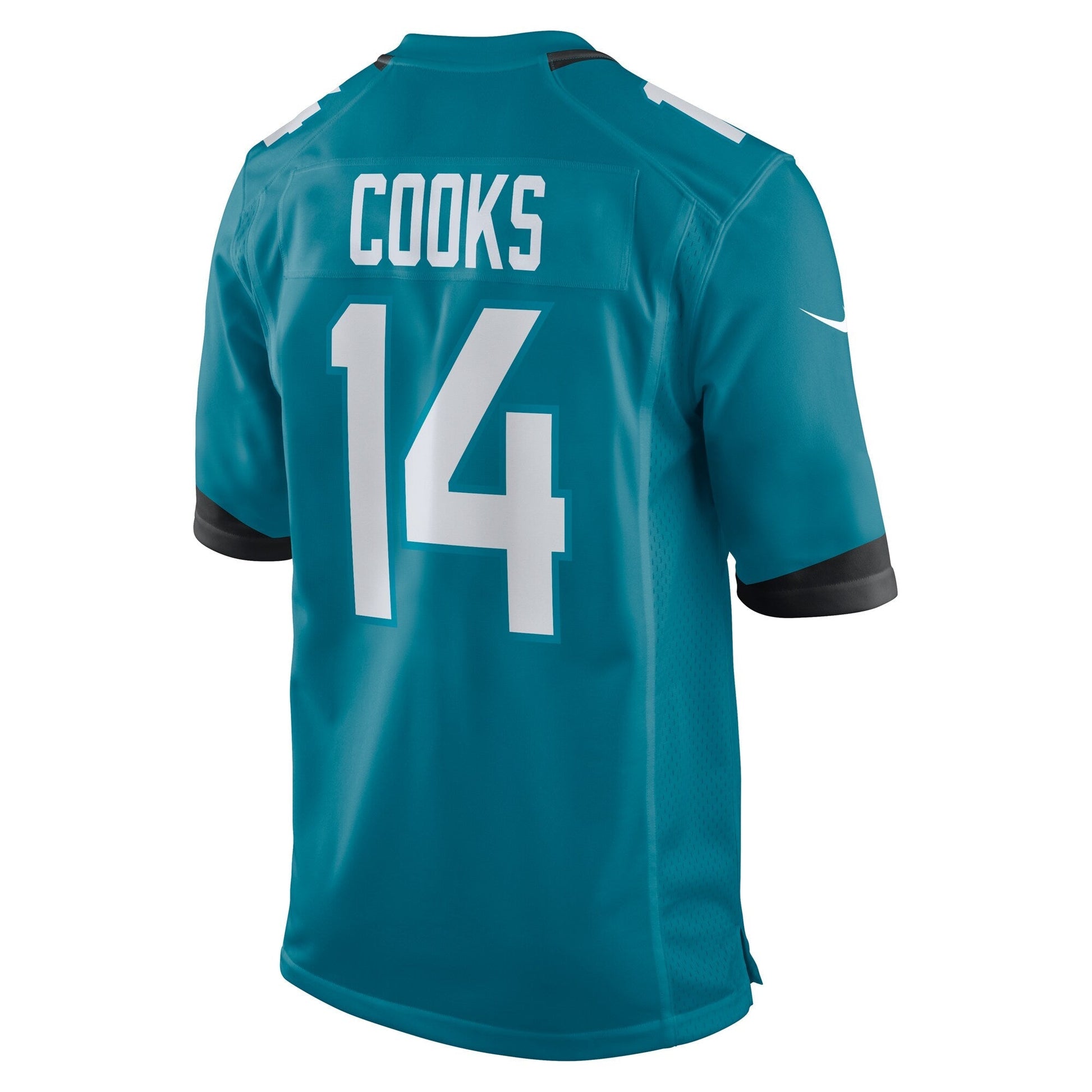 Elijah Cooks Jacksonville Jaguars Team Game Jersey - Teal football jersey product view 3