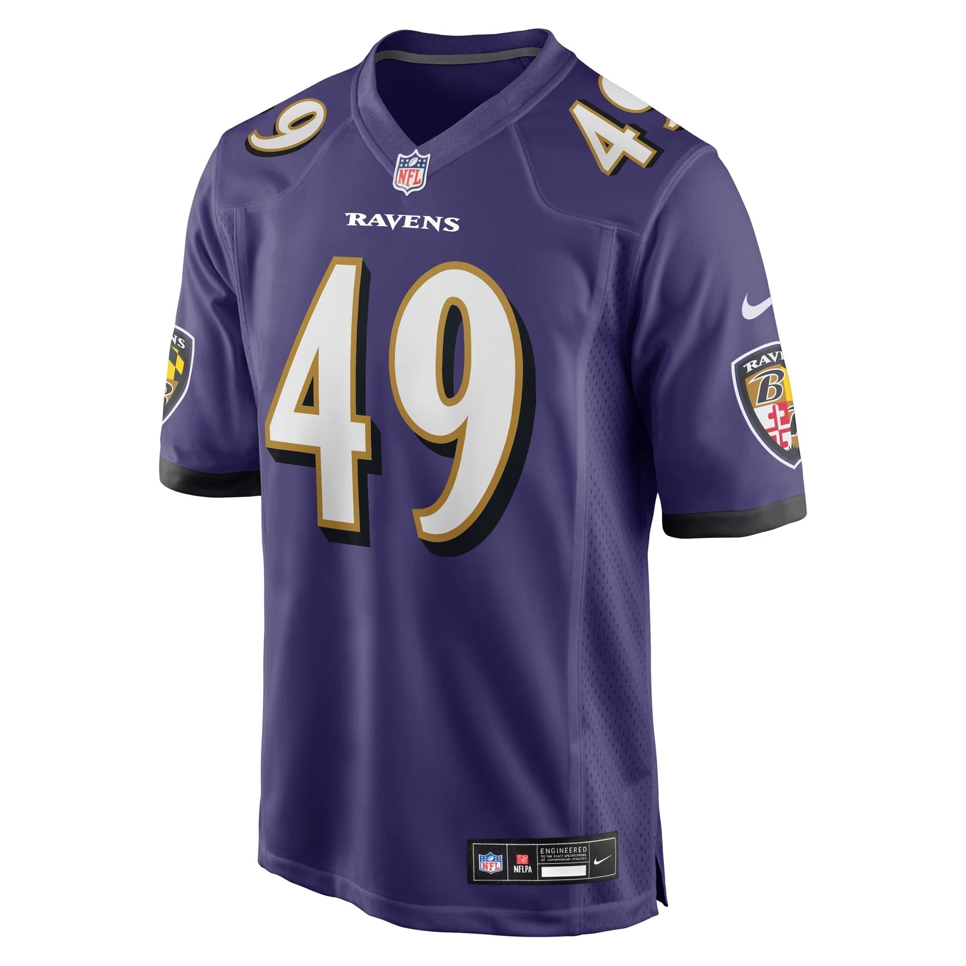Baltimore Ravens Jay Higgins IV Purple Team Game Jersey football jersey product view 2