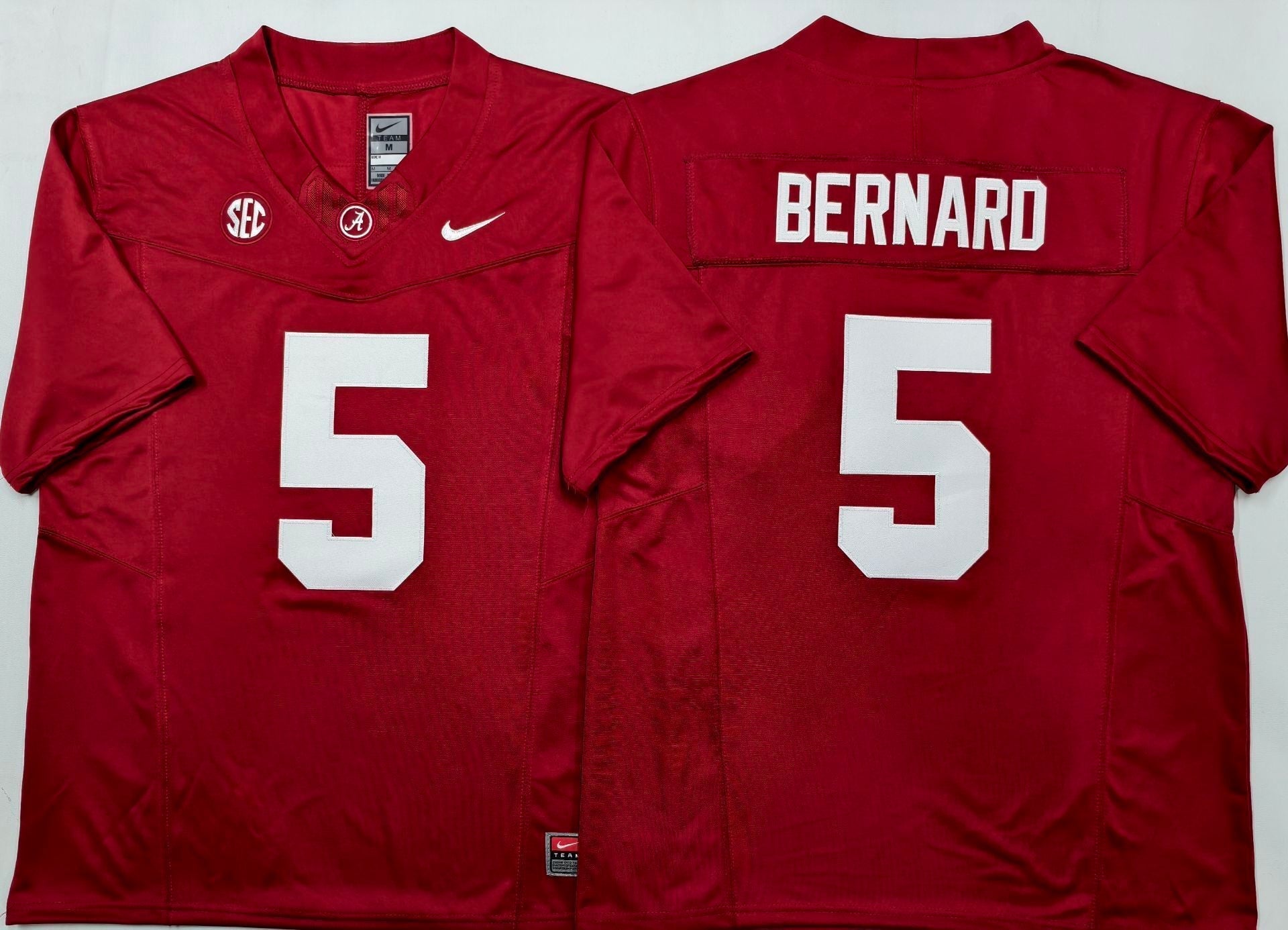 Men's Alabama Crimson Tide Germie Bernard Red Player Game Jersey sports jersey product view 1