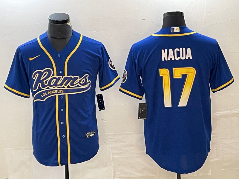 Men's Los Angeles Rams Puka Nacua #17 Royal Game Jersey1 Joint Edition football jersey product view 1