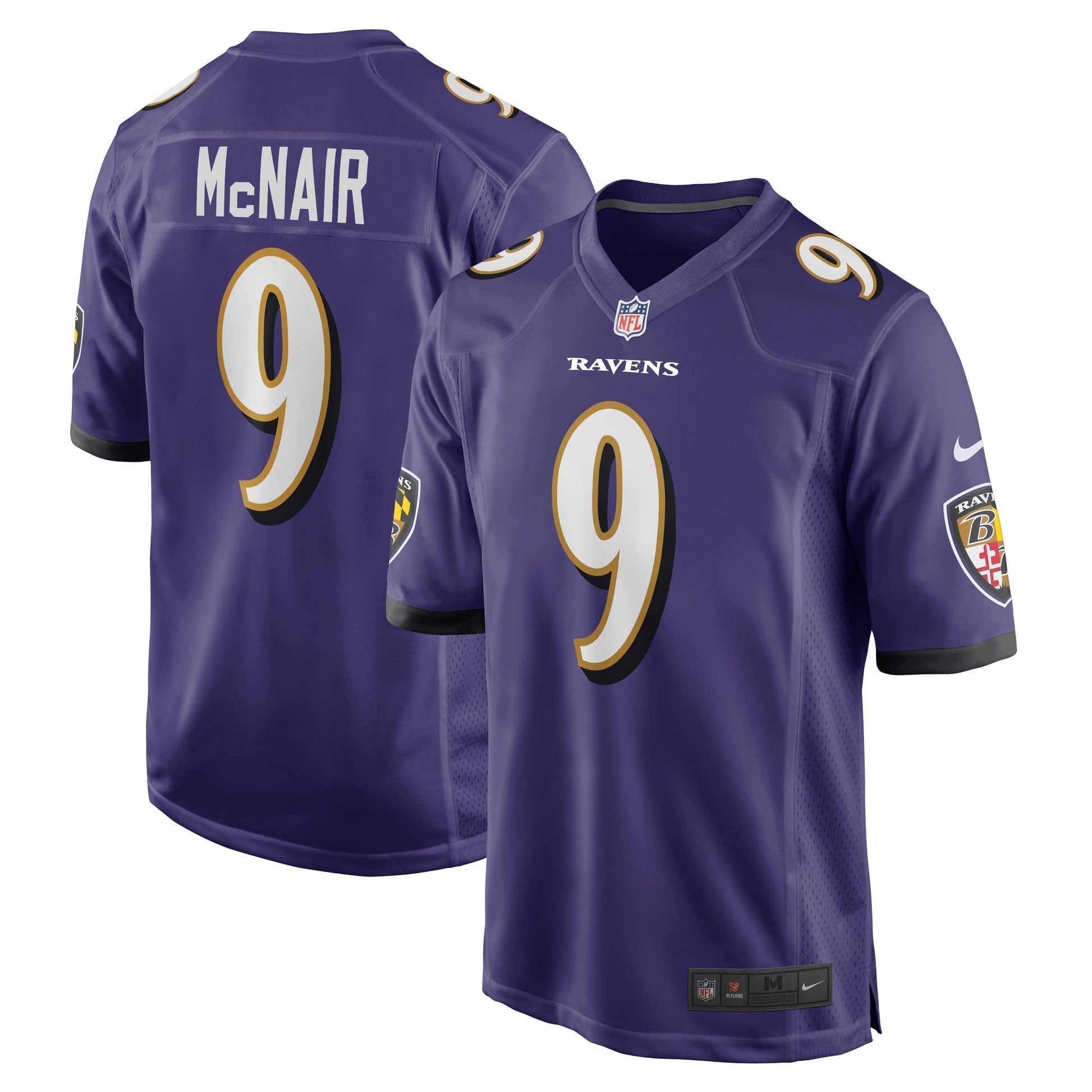 Steve McNair Baltimore Ravens Game Retired Jersey - Purple football jersey product view 1