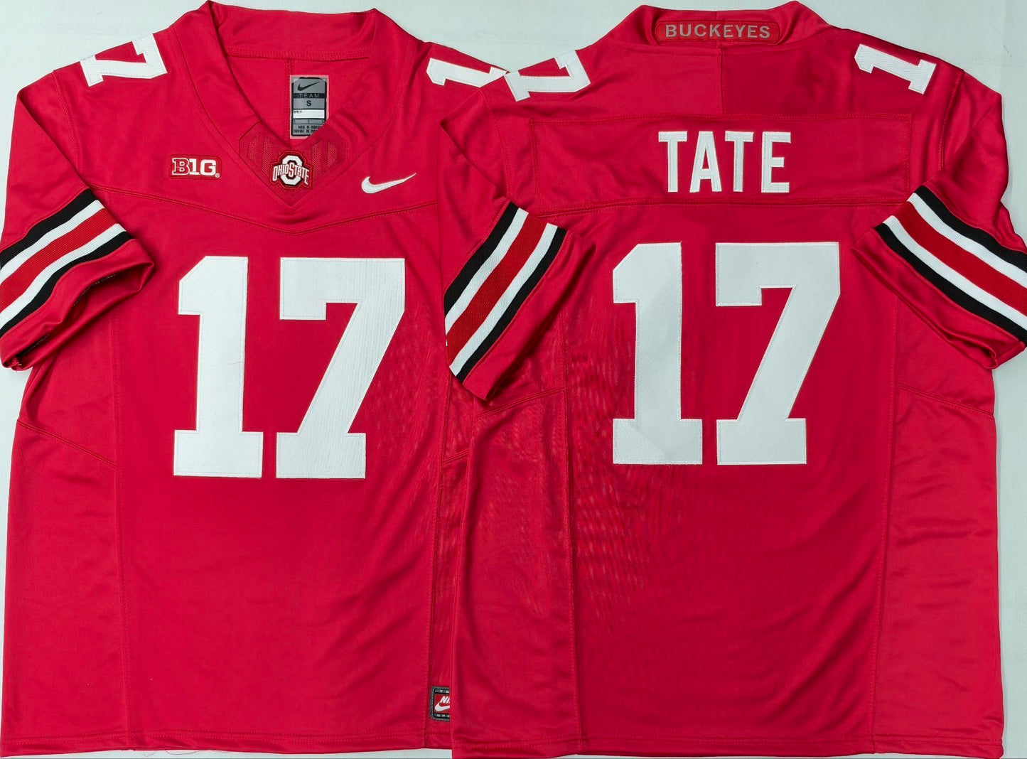 Men's Ohio State Buckeyes Carnell Tate Red Player Game Jersey sports jersey product view 1