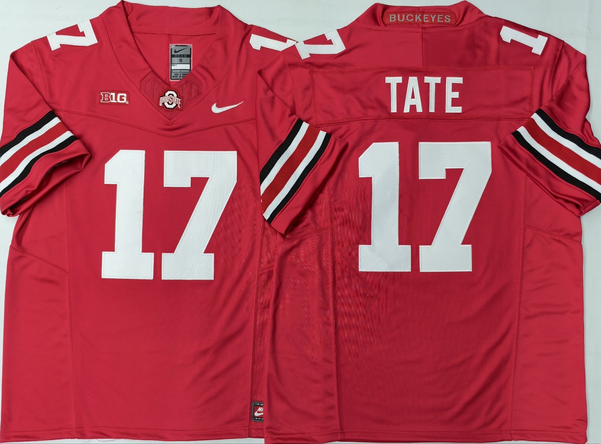 Men's Ohio State Buckeyes Carnell Tate Red Player Game Jersey sports jersey product view 1