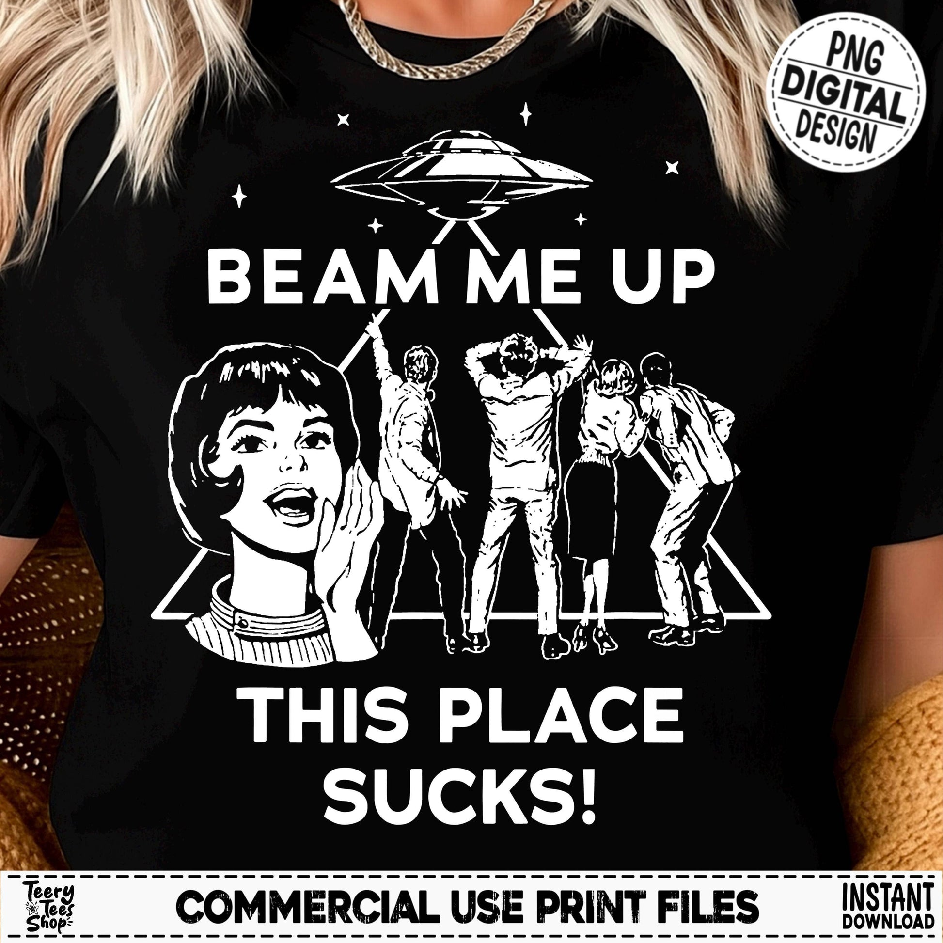 Beam Me Up This Place Sucks Space Humor Tee Unisex T-shirt, Sweatshirt, Hoodie, Long Sleeve Tee - T-Shirt, Sweatshirt, Hoodie