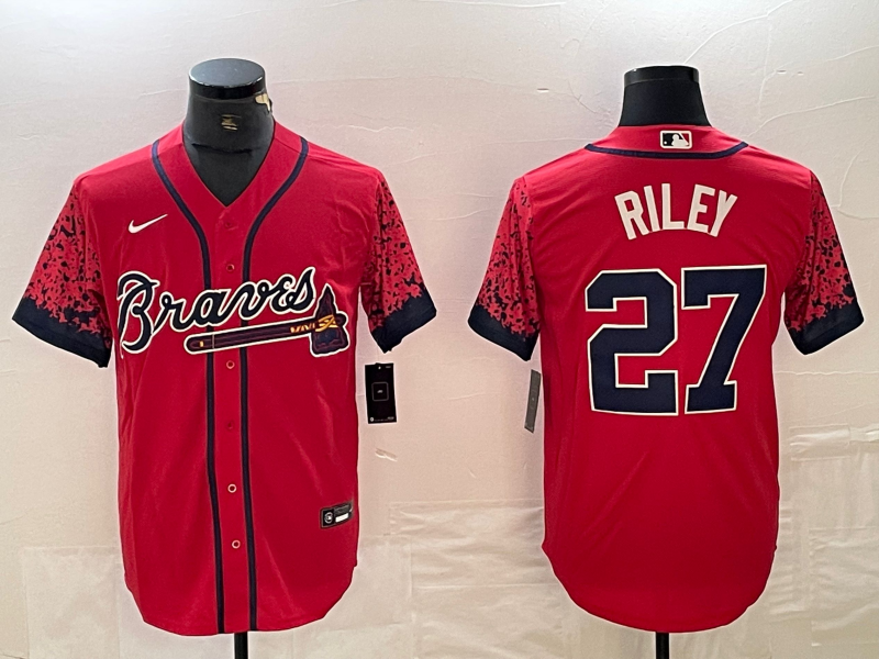 Men's Atlanta Braves Austin Riley Red Player Jersey baseball jersey product view 1